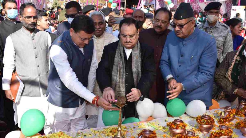 चमोली जिले के सवाड़ गांव से ‘‘शहीद सम्मान यात्रा’’ का सीएम धामी और जेपी नड्डा ने किया शुभारंभ