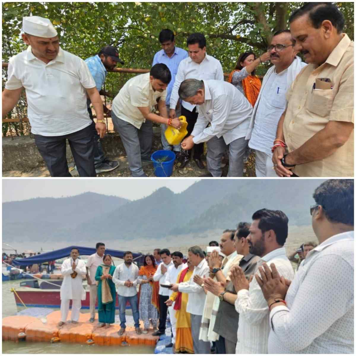 हरीश रावत ने गंगा दशहरे पर सुमन सागर में गंगा आरती कर रामतीर्थ स्मारक पर पौधरोपण किया