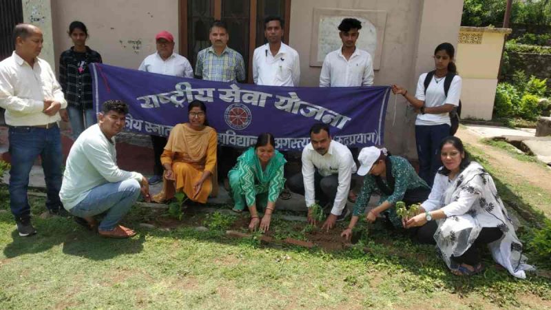 अनुसूया प्रसाद बहुगुणा राजकीय स्नातकोत्तर महाविद्यालय अगस्त्यमुनि में विश्व पर्यावरण दिवस पर पौधा रोपण