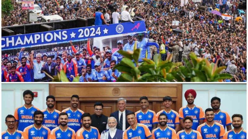 17 साल बाद भारतीय टीम बनी टी-20 चैंपियन: वानखेड़े स्टेडियम में ढोल-नगाड़ों के साथ भव्य स्वागत, बीसीसीआई सौंपेगी 125 करोड़ का चेक
