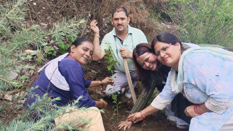 हरेला पर कांग्रेस जनों ने किया फलदार पौधों का वृक्षारोपण