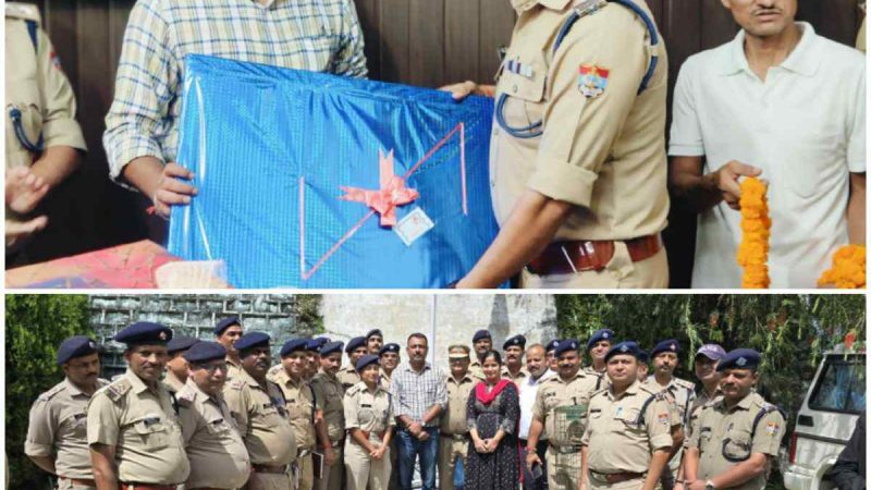 एसएसपी नवनीत सिंह को टिहरी पुलिस परिवार द्वारा दी गई भावभीनी विदाई