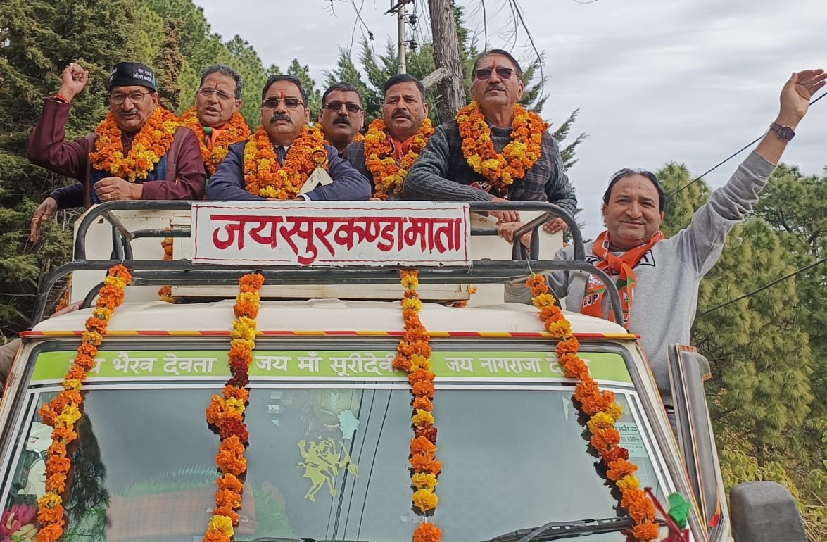 भाजपा प्रत्याशी मस्ता सिंह नेगी ने विशाल बाईक और वाहन रैली निकालकर किया शक्ति प्रदर्शन